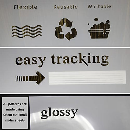 10PCS 10mil Blank Mylar Stencil Sheets,12X12 inch Milky Translucent PET Blank Stencils Sheets,Template Material for Laser Cutting Machines , Food-Safe Craft Plastic - size: 10mil, 12" x 12”, 10 Pack