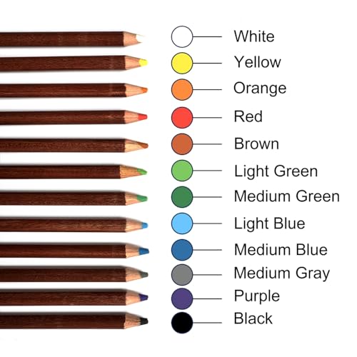 12 Color Pastel Pencils, Excellent Lightfast & Color Coverage | Easy to Use, Cost-Effective for All Skill Level Users from Beginners, Students to Professionals & Artists