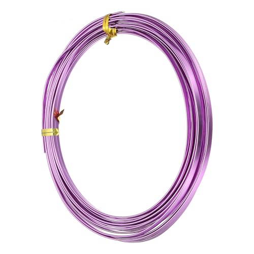 uxcell 18 Gauge Flat Aluminum Wire, 16.40 ft 3mm Wide Aluminum Crafts Wire for Flower Bonsai Crafts Carving DIY Bezel Sculpting Gem Metal Wrap, Light Purple - color: Light Purple, size: 3mm