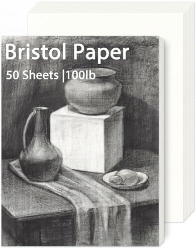 gisgfim 50 Sheets Bristol Paper Smooth 8.5×11 inches 100lb/270g Artist Paper for Adults and Students Markers Pen and Ink - size: 8.5×11
