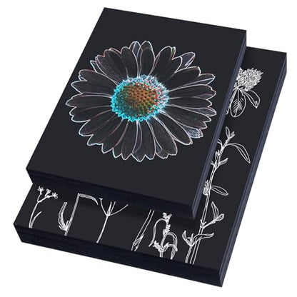 Crtiin 100 Pcs Black Drawing Paper Heavyweight, 6 x 9 Inches, 9 x 12 Inches - size: 6 x 9 Inches, 9 x 12 Inches