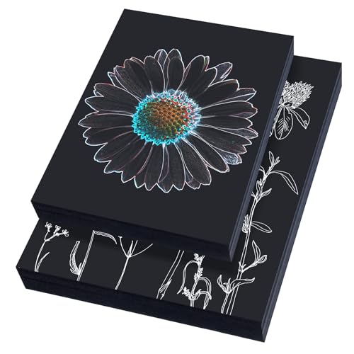 Crtiin 100 Pcs Black Drawing Paper Heavyweight, 6 x 9 Inches, 9 x 12 Inches - size: 6 x 9 Inches, 9 x 12 Inches