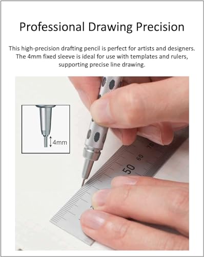 Graph Gear 1000 Mechanical Drafting Pencil Set (0.3mm / 0.4mm / 0.5mm / 0.7mm / 0.9mm), qullity original pen case - size: 0.3/0.4/0.5/0.7/0.9mm Set