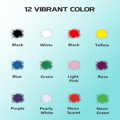 Airbrush Paint 12 Colors, Ready to Spray Airbrush Paint Set, Water-Based Acrylic Air brush Paints for Metal, Plastic Models, Canvas, Wood, 0.67 Fl Oz/20ml - color: 12 Colors