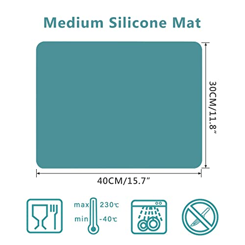 Gartful 3PCS Silicone Sheet for Crafts, Epoxy Resin Casting Molds Mat, Multi-Purpose Counter Protector, Table Saver Pad, Placemat, Art Mat, Nonskid Nonstick, Black Green (15.7 x 11.8 inches) - color: Black Green, size: 3pcs - 40 x 30cm x 0.8mm