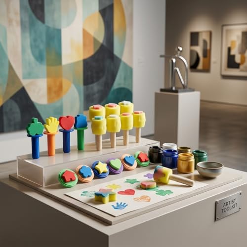 17Pcs Sponge Stamp Brushes Set, Creative Foam Paint Daubers and Shape Stampers for Graffiti, Art Projects, and Artistic Painting