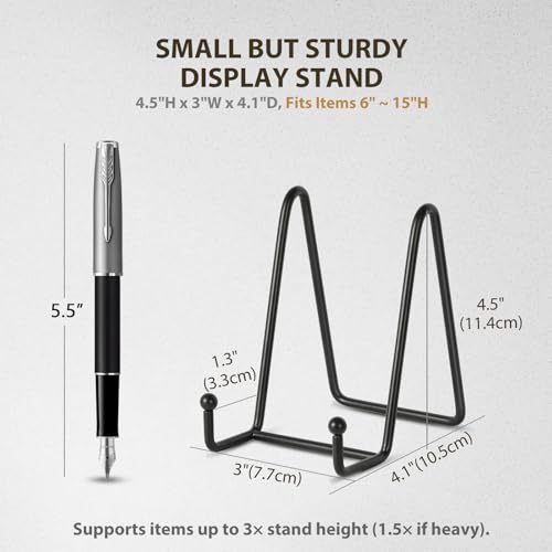 LIONWEI LIONWELI Plate Display Stand Easel Holders - 4.5" Tabletop Metal Stands for Decorative Plates, Photos & Picture Frames - Black, 2-Pack - size: 4.5 inch (2 pieces)