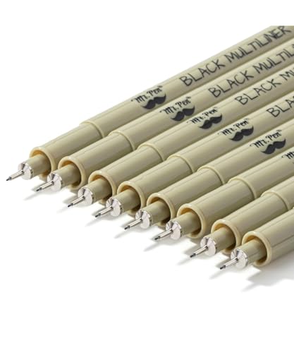 Mr. Pen- 0.2mm Micro Fine Point Pens, 8 Pack, Black Ink, Waterproof - color: Black, size: 0.2mm, 8 Pack