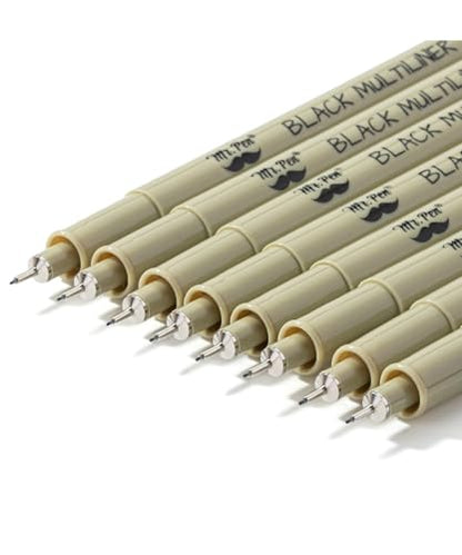 Mr. Pen- 0.2mm Micro Fine Point Pens, 8 Pack, Black Ink, Waterproof - color: Black, size: 0.2mm, 8 Pack