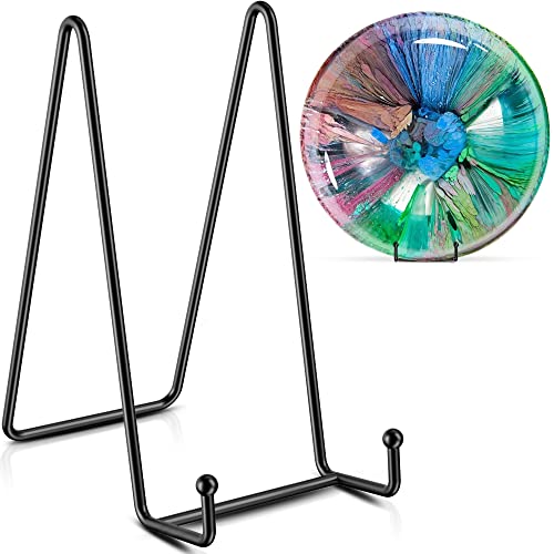 TR-LIFE 4 Pack 8 Inch Large Plate Stands for Display - Holder Stand + Metal Frame for Picture, Book, Decorative Platter, Photo Easel - size: 8 Inch