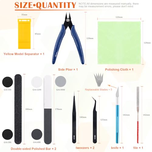 10Pcs Model Tools Craft Set Modeler Building Kit for Basic Model Assembling, Building and Repairing