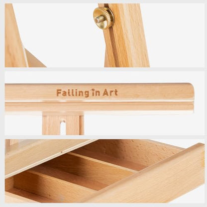 Falling in Art Adjustable Sketchbox Tabletop Easel with Storage Drawer