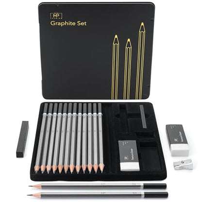 Mr. Pen- Drawing Sketching Pencil Set, 19 pcs, Graphite Pencils (10B-6H) - size: 19 pcs