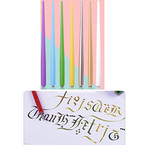 Professional Manga Gothic Pen Dip Pen Calligraphy Drawing Pen Kit, 7 Pen Holders Handles, 12 Nibs (7 Fountain Pen Nib, 5 Flat Nib) - 7 Pcs C - color: 7 Pcs C