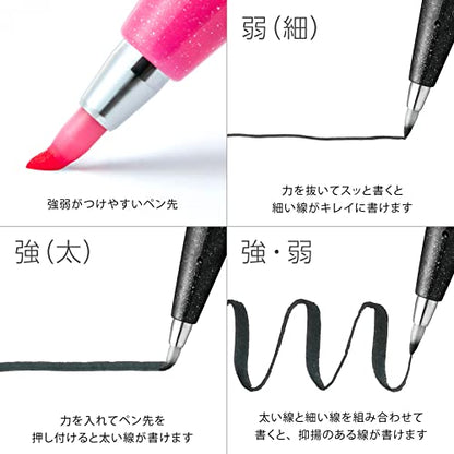 Pentel SES15C-6STB Brush Touch Sign Pen, 6 Color Set B - color: 6 color nuanced colors
