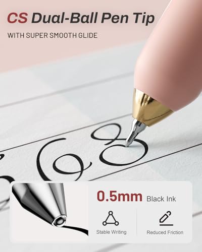 SUNEE Gel Pens, 6 Pack 0.5mm Pens Fine Point Smooth Writing Pens with Quick-Dry Black Ink, Cute Aesthetic School Office Note-Taking Pens for Journaling - Pink - color: Pink, style: 6 Pack