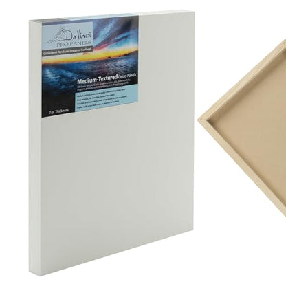 Da Vinci Pro Medium Textured Gesso Panel - 8x8" - 6 Pack - 7/8" Depth Wood Panels for Painting - Accepts Mediums Like Canvas - for Oils, Acrylics, Mixed Media, Pastels & Drawing Sticks - size: 8x8" - 6 Pack, style: 1-5/8" Depth