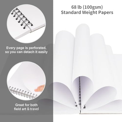 FIXSMITH 5.5"X8.5" Sketch Book,100 Sheets (68 lb/100gsm) Sketchbook | Acid Free Drawing Paper | Spiral Bound Artist Sketch Pad | for Kids, Beginners, Artists & Professionals | Bright White - color: Black, size: 5.5"x8.5"-1 Pack
