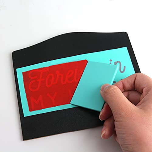 She Love Pack of 5 Screen Printing Squeegees, Self-Adhesive Screen Stencil Printing Squeegee, Rubber Squeegee Screen Printing Tools for Applying Chalk Paste or Ink | Reusable soft scrapers, compact 2.4×1.6 inch size, easily applies fabric ink and pigment