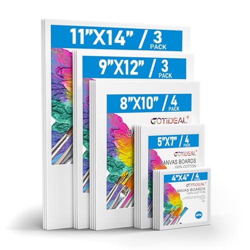 GOTIDEAL Canvas for Painting 18 Pcs Muti Pack, Canvas Boards for Painting - color: White Canvas Panel, size: 18 Pack