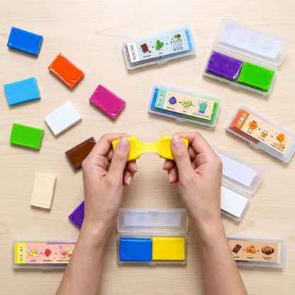 Scented Kneaded Erasers, 10 Colors & 10 Scents, Soft Kneadable Erasers for Drawing, Sketching, Graphite & Charcoal, Putty Eraser with Individual Storage Cases (24, 10 Colors)