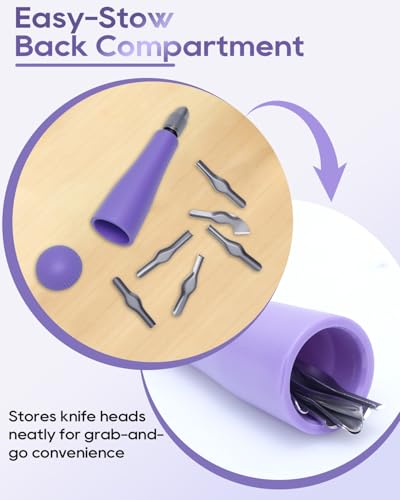 UCEC 1+6+12 Pack Linocut Carving Tools Linoleum Cutter Assortment for Block Printing Wood Carving Kit Whittling Knives V-chisel Angled Gouge Half Round Woodcarving Tools Set Whittling Kit for Linocut