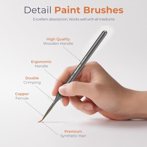 Nicpro 15 PCS Fine Detail Paint Brushes Set with Nylon Brush Case - size: 15 PCS