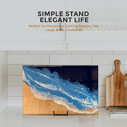 TR-LIFE 4 Pack 8 Inch Large Plate Stands for Display - Holder Stand + Metal Frame for Picture, Book, Decorative Platter, Photo Easel - size: 8 Inch