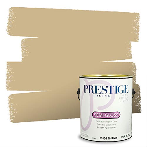 PRESTIGE Paints Interior Paint and Primer In One, 1-Gallon, Semi-Gloss, Comparable Match of Benjamin Moore Shelburne Buff - color: HC-28BM-PCM, size: 1 Count (Pack of 1)