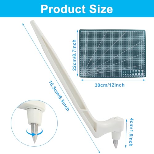 White Craft Cutting Tools, Craft Cutting Knives | 3 Different 360 Degree Rotating Blades, Cutting Mat, Stainless Steel Cutter Pen, For Stencils Scrapbooks DIY Crafts - color: White