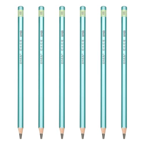 PATIKIL 6B Drawing Pencils for Sketching, Set of 6 Hexagonal Graphite Sketch Pencils Professional Sketching Art Supplies for Drawing Shading Writing Art Artists Beginners, Black - style: 6B
