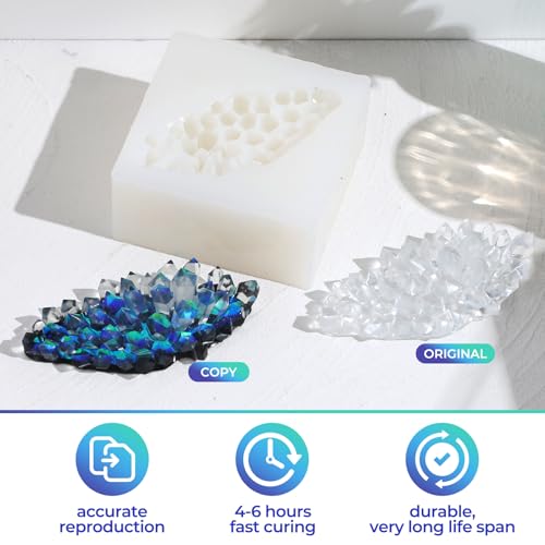 LET'S RESIN Silicone Mold Making Kit Liquid Silicone Rubber 140oz/1 Gallon | Translucent Clear Mold Making Silicone-Mixing Ratio 1:1-Molding Silicone for Resin Molds,Silicone Molds Maker DIY Making - size: 140 oz