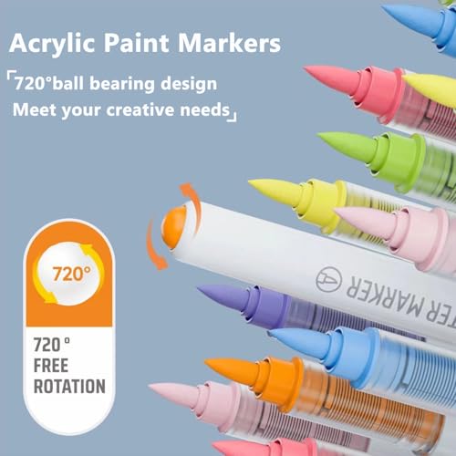 Water Based Acrylic Paint Markers, 9 Colors Paint Pen Set - color: Colour of Skin Series