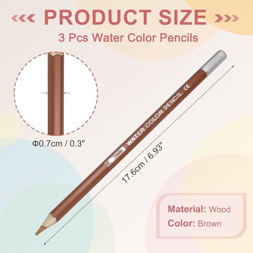 PATIKIL Watercolor Pencils,Brown Color Pencil Set Sketch Coloring Drawing Colored Pencils Bulk Artist Drawing Supplies for Adult Coloring Book Blending, 3 Pcs - color: Brown