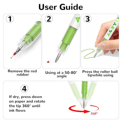 Redfun 12 Colors Acrylic Gel Pens for Coloring,Macaron - color: Macaron