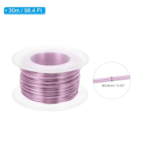 PATIKIL 20 Gauge 0.8mm Aluminum Craft Wire, 98.4 Ft Metal Wire Armature Bendable Wire for Jewelry Making Metal Wrap DIY, Light Pink - color: Light Pink, size: 0.8 mm x 30 m