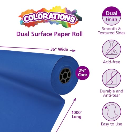 Colorations Arts & Crafts Paper Roll, Royal Blue, 36" x 1000' - color: Royal Blue