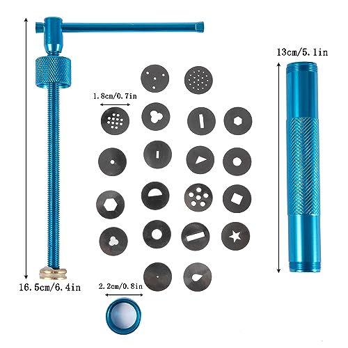 Stainless Steel Clay Extruder Sugar Paste Extruder Cake Fondant Decorating Tool Set Ceramics & Pottery Clay Extruders Mixers & Presses (Blue) - color: Blue