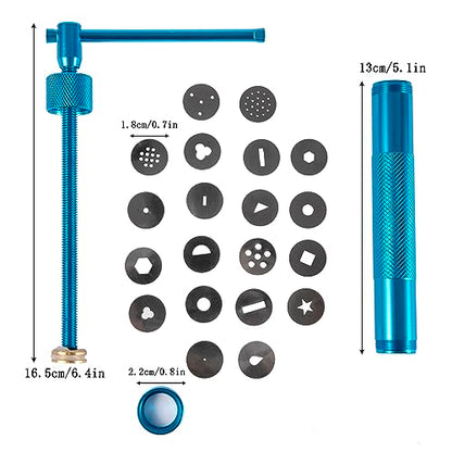 Stainless Steel Clay Extruder Sugar Paste Extruder Cake Fondant Decorating Tool Set Ceramics & Pottery Clay Extruders Mixers & Presses (Blue) - color: Blue
