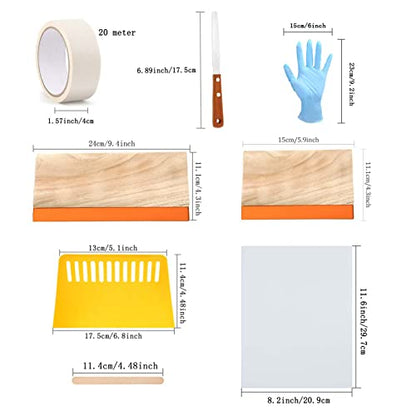Caydo 38 Pieces Screen Printing Kit Include Fabric Screen Printing Ink, 4 Size Screen Printing Frame, Screen Printing Squeegees, Inkjet Transparency Film, Ink Knife, and Mask Tape - style: 38pcs