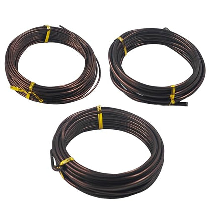 Bonsai Training Wire Kit 3 Sizes, 2.5mm/3.0mm/4.0mm Anodized Aluminum Bonsai Wire, Antique Bronze Aluminum Wire Set for Bonsai Trees Shaping and Training(100g Each Size) - size: 2.5mm/3.0mm/4.0mm