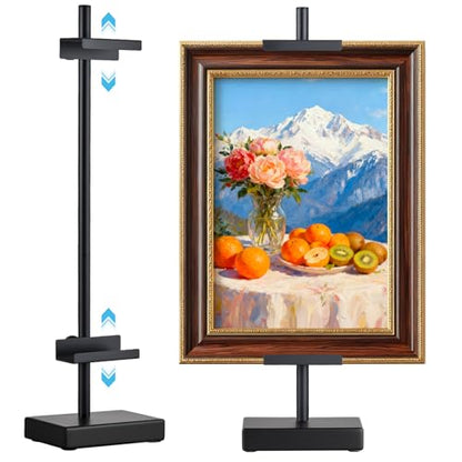 Rofio 17" Adjustable Tabletop Easel, Picture Frame Stand for Signs, Black - color: Black