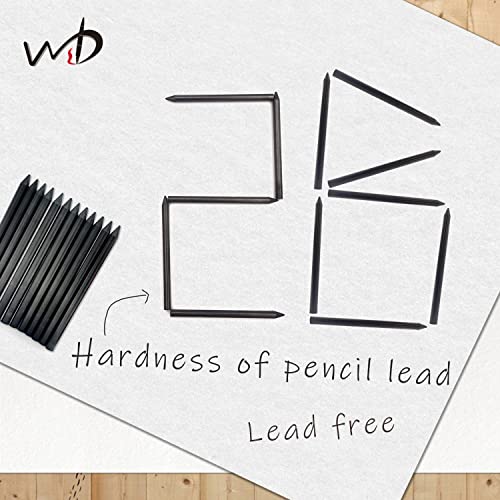WSD Mechanical Pencil Lead 5.6mm x 86mm Leads 2B (12 pcs) - color: black-2B