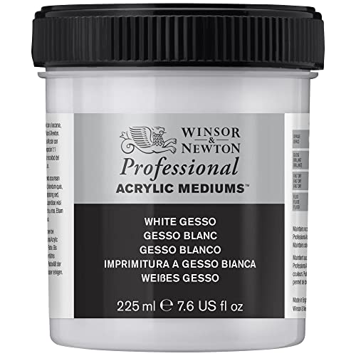 Winsor & Newton Professional Acrylic Medium, White Gesso, 225ml - color: White Gesso, style: 225ml (7.6-oz)