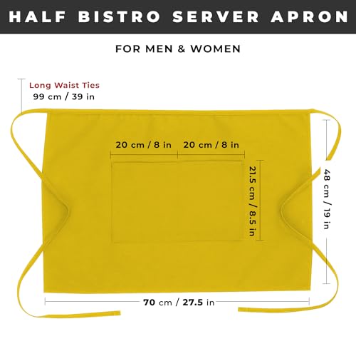 Chef Works Unisex Half Bistro Server Apron - color: Lemon