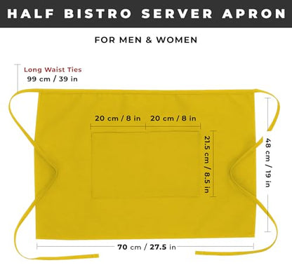 Chef Works Unisex Half Bistro Server Apron - color: Lemon
