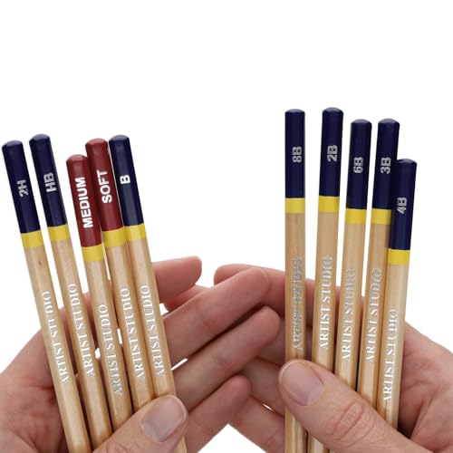PRO ART 3077 10-Piece Dry Media Pencil Set,Black - style: Dry Media Pencils 10 Piece Set