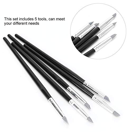 5pcs Clay Sculpting Tool Set Silicone Head Sculpture Tools Shapers Accessory Color Shaping, Blending Remove Fingerprints