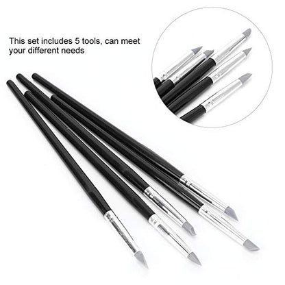 5pcs Clay Sculpting Tool Set Silicone Head Sculpture Tools Shapers Accessory Color Shaping, Blending Remove Fingerprints