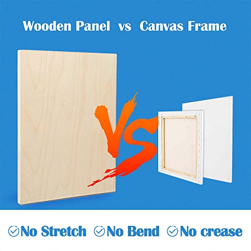 Falling in Art 2 Pack 12x18 Unfinished Birch Wood Panels Kit for Painting | Studio 3/4’’ Deep Wood Canvas, Cradle Boards for Acrylic Pouring, Art, Crafts, Epoxy Resin, Laser Engraving Cutting - size: 12'' x 18''